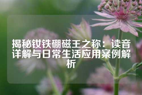 揭秘钕铁硼磁王之称：读音详解与日常生活应用案例解析