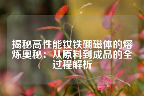 揭秘高性能钕铁硼磁体的熔炼奥秘：从原料到成品的全过程解析