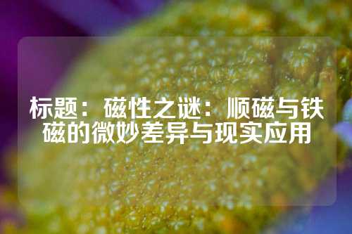 标题：磁性之谜：顺磁与铁磁的微妙差异与现实应用